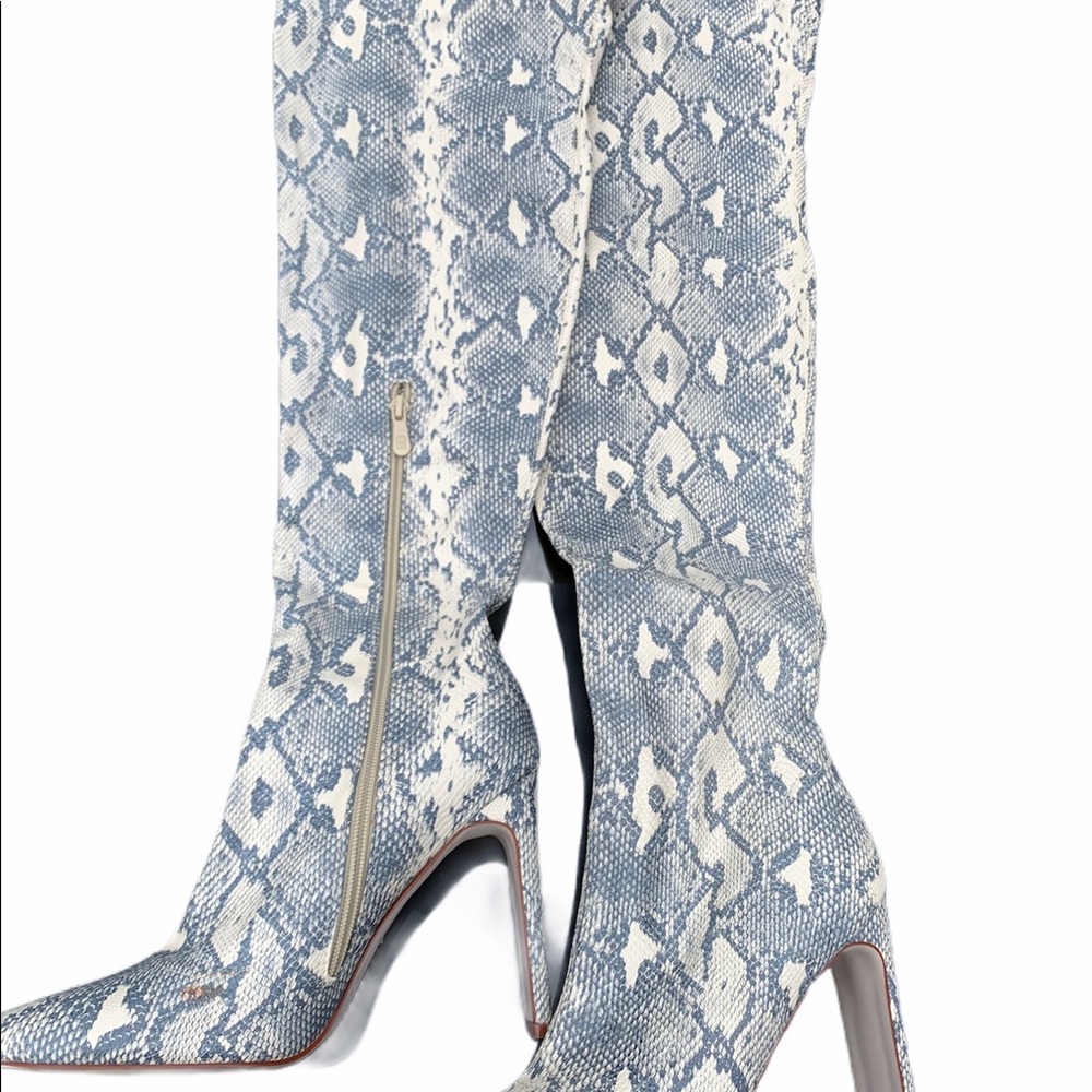 Thigh High Snake Skin Boots